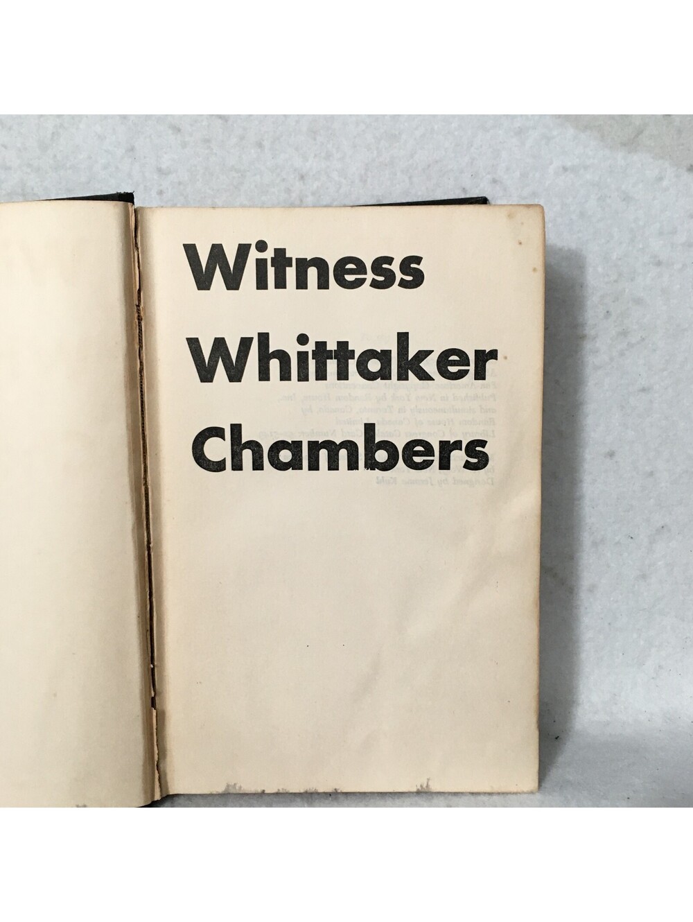 Bible Believer God 1952 Book Club Edition (BCE) of Witness by Whittaker Chamber